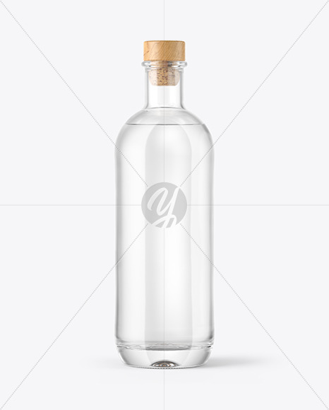 Clear Glass Vodka Bottle Mockup