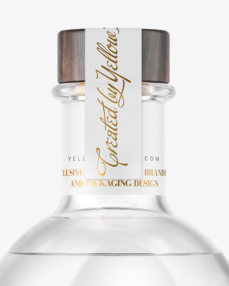 Clear Glass Vodka Bottle Mockup