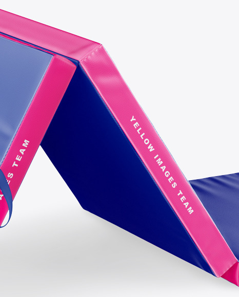 Semi Folded Gymnastic Mat Mockup - Half Side View