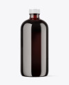 Dark Amber Glass Bottle Mockup