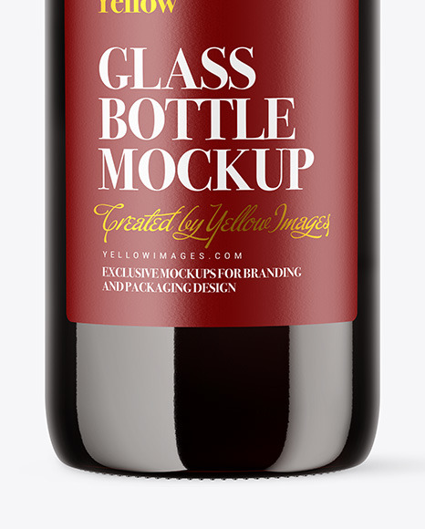 Dark Amber Glass Bottle Mockup