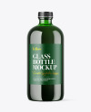 Green Glass Bottle Mockup