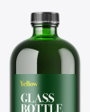 Green Glass Bottle Mockup