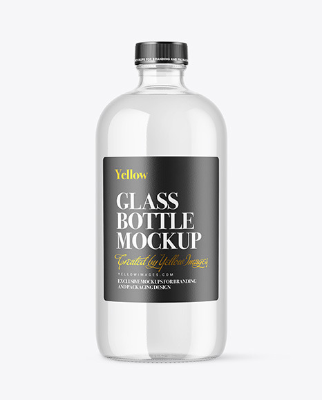 Clear Glass Bottle Mockup