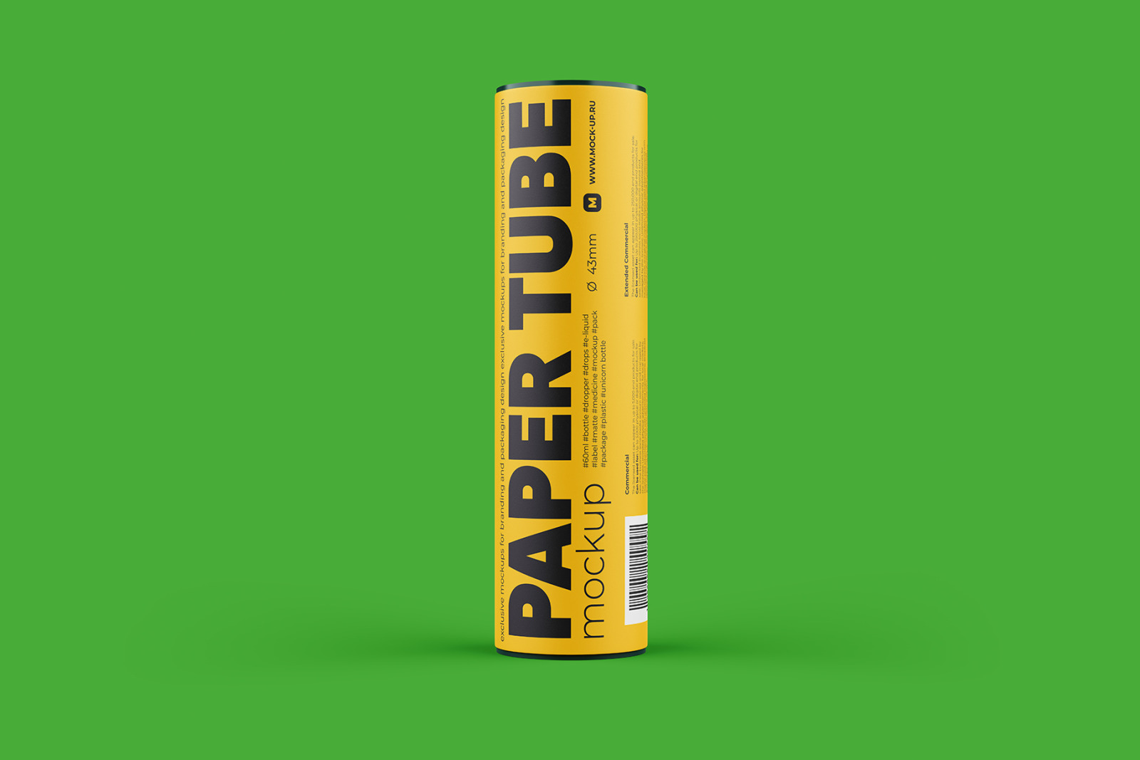 Paper Tube Mockup 43x152mm Paper Tube Mockup 43x152mm