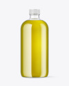 Clear Glass Bottle with Oil Mockup