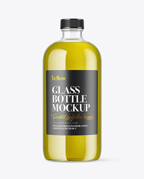 Clear Glass Bottle with Oil Mockup - Frosted+Glass+Cosmetic+Jar+With+Metallic+Cap+Mockup+Front+View