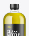 Clear Glass Bottle with Oil Mockup