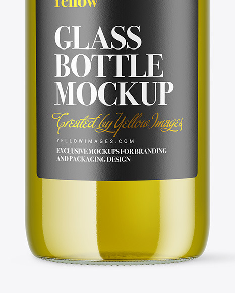 Clear Glass Bottle with Oil Mockup