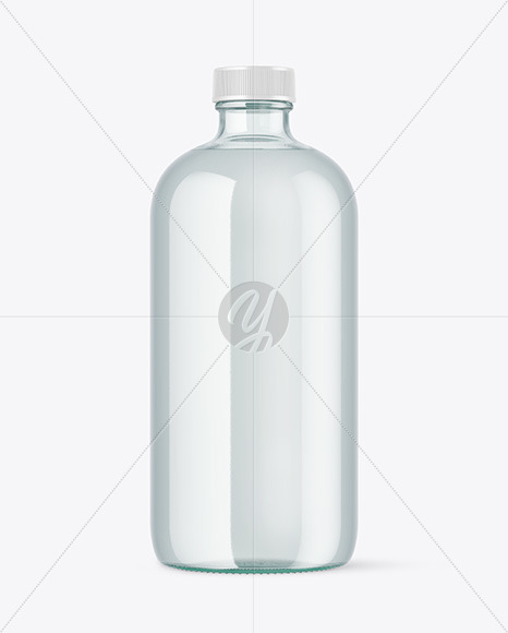 Blue Glass Bottle Mockup