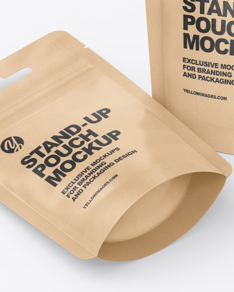 Two Kraft Pouches Mockup