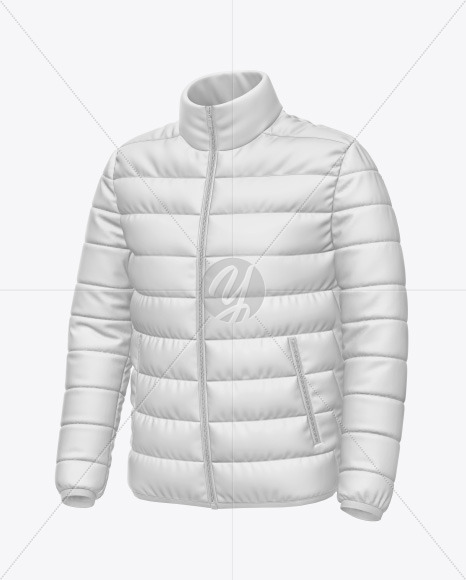 Matte Nylon Men's Down Jacket Mockup