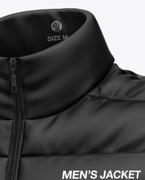 Matte Nylon Men's Down Jacket Mockup