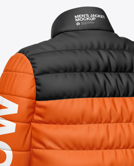 Matte Nylon Men's Down Jacket Mockup