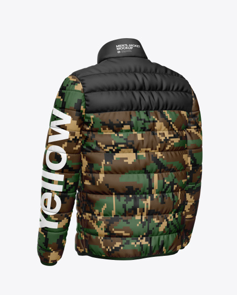 Matte Nylon Men's Down Jacket Mockup