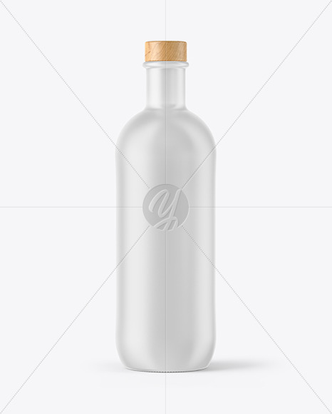 Ceramic Bottle with Wooden Cap Mockup