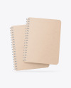 Two Kraft Spring Notebooks Mockup