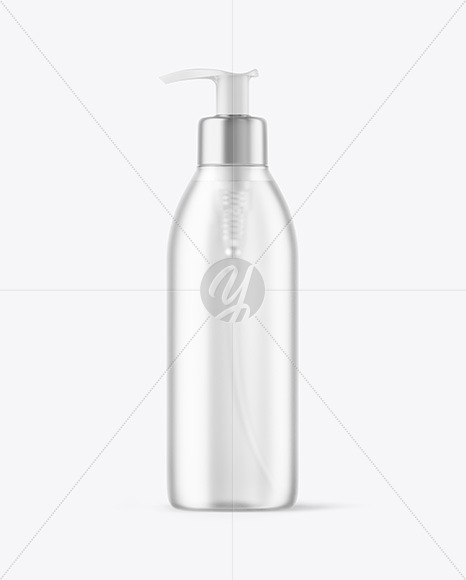 Frosted Cosmetic Bottle with Pump Mockup