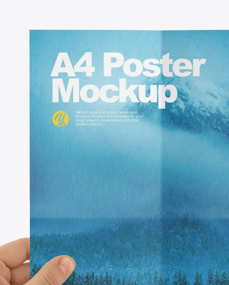 A4 Poster in a Hand Mockup