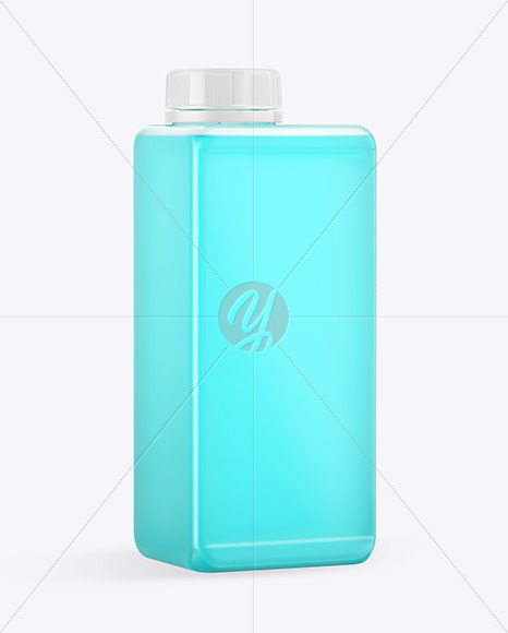 Rectangular Semitransparent Bottle Mockup