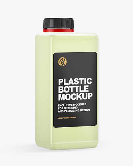 Rectangular Semitransparent Bottle Mockup