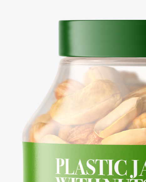 Plastic Jar With Nuts Mockup