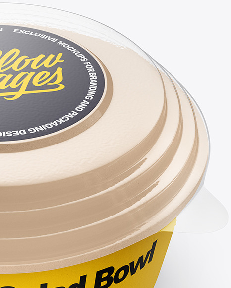 Paper Container With Transparent Cap Mockup