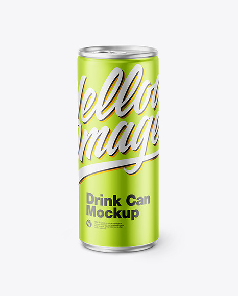 Matte Metallic Drink Can Mockup