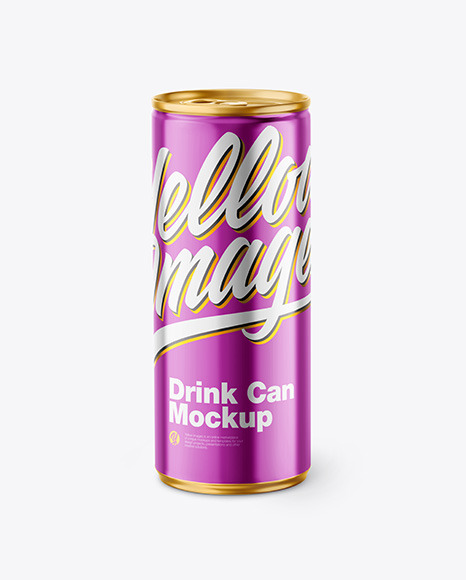 Glossy Metallic Drink Can Mockup