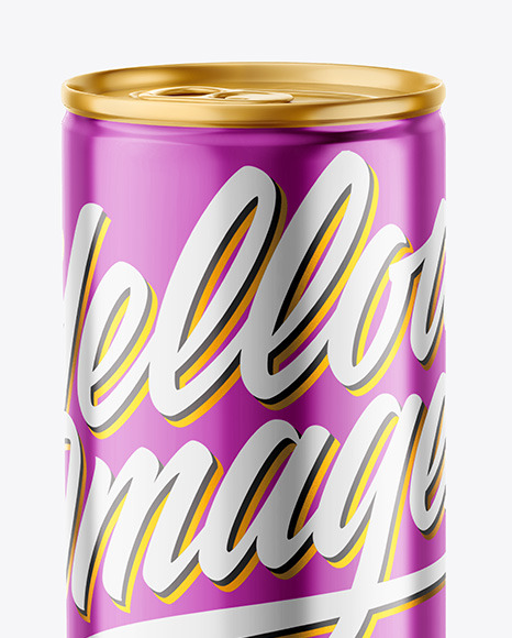 Glossy Metallic Drink Can Mockup