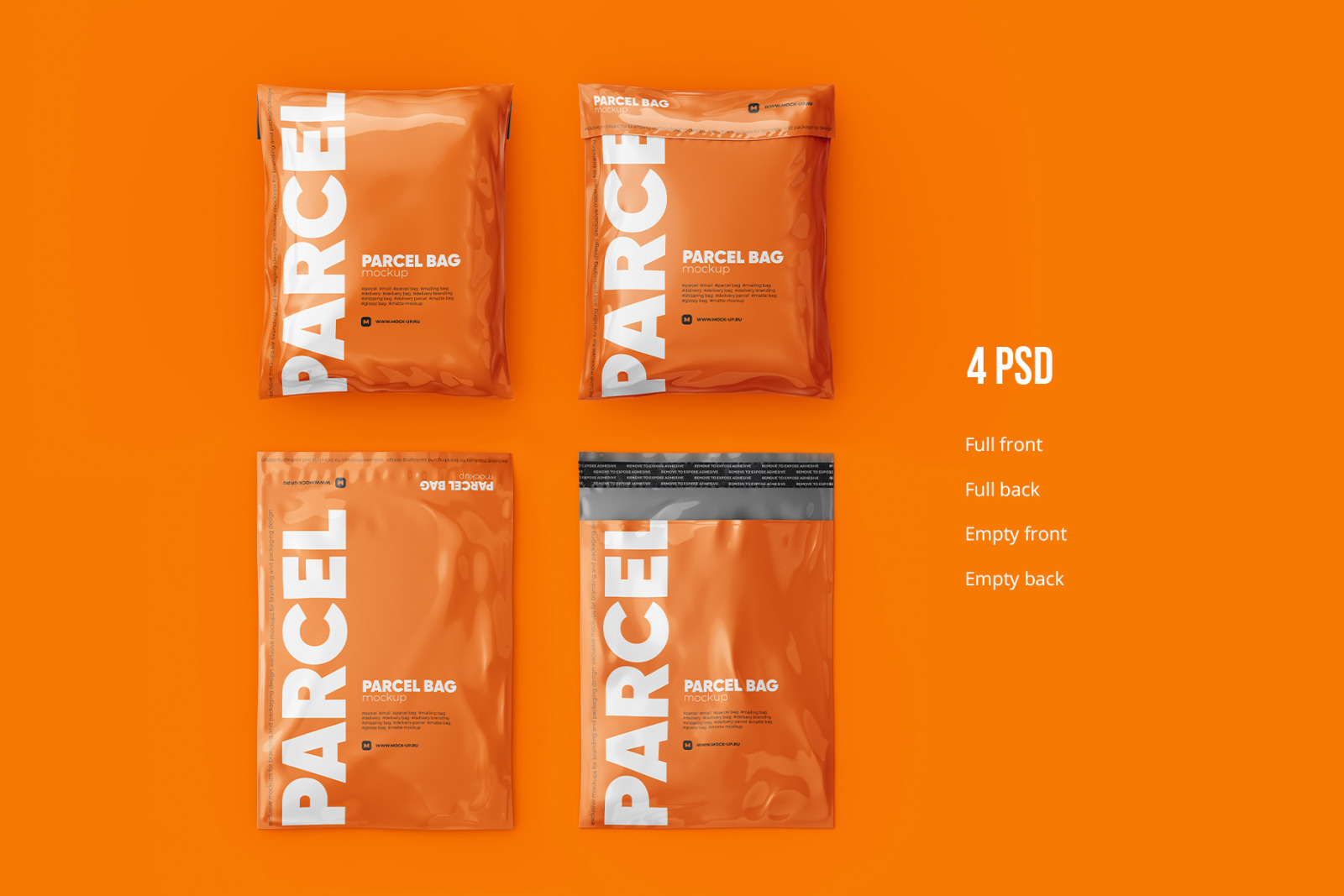 Matte / Glossy Parcel / Mailing / Shipping Bag - 4 psd Matte / Glossy Parcel / Mailing / Shipping Bag - 4 psd