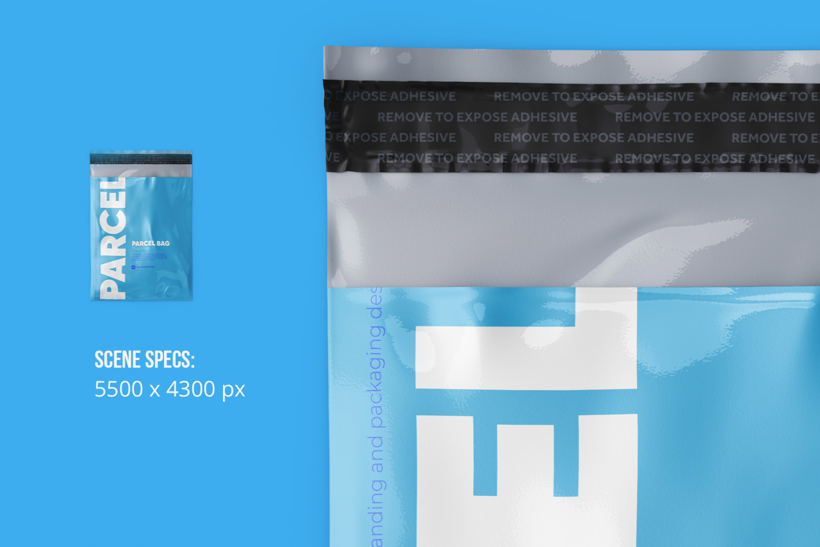 Matte / Glossy Parcel / Mailing / Shipping Bag - 4 psd Matte / Glossy Parcel / Mailing / Shipping Bag - 4 psd