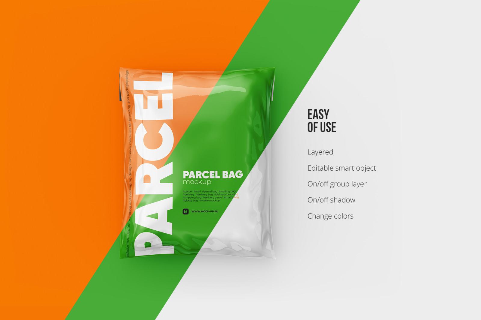 Matte / Glossy Parcel / Mailing / Shipping Bag - 4 psd Matte / Glossy Parcel / Mailing / Shipping Bag - 4 psd