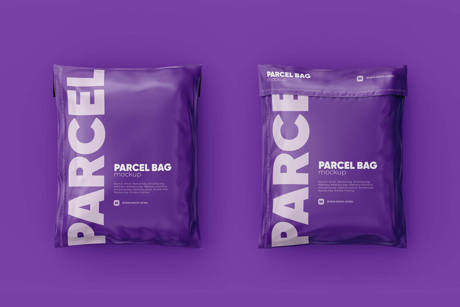 Matte / Glossy Parcel / Mailing / Shipping Bag - 4 psd