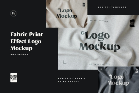 Fabric Print Logo Mockup Set - Apparel mockups