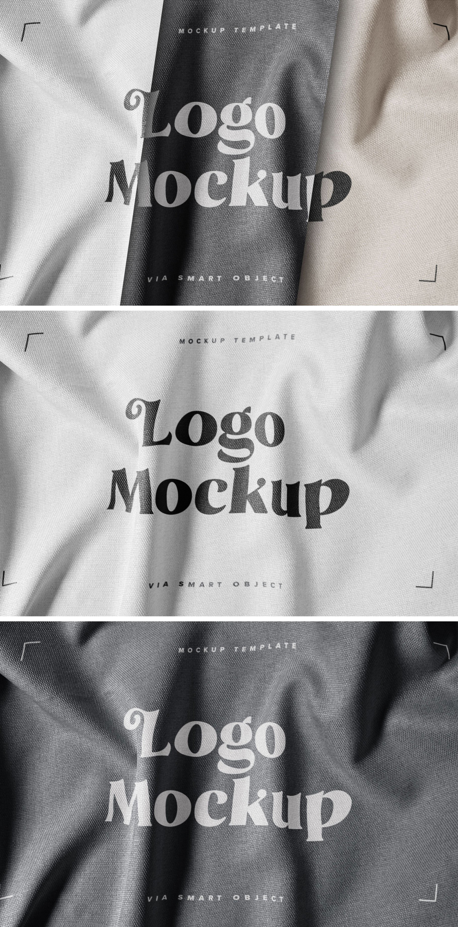 Fabric Print Logo Mockup Set Fabric Print Logo Mockup Set