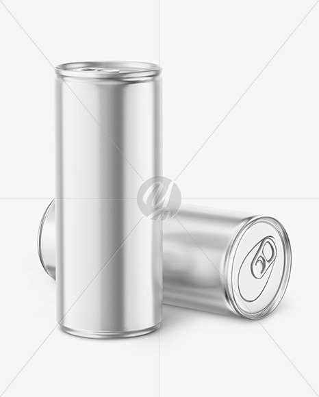 Glossy Metallic Drink Cans Mockup