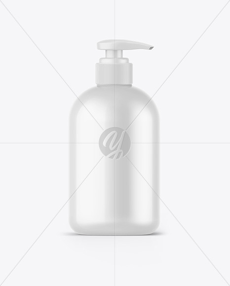 Glossy Plastic Bottle w/ Pump Mockup