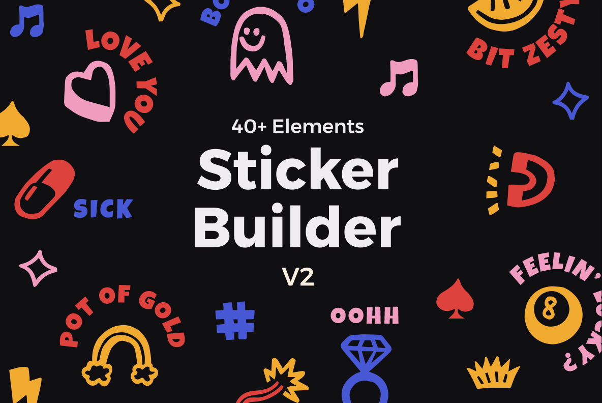 Sticker Builder Vector Set V2