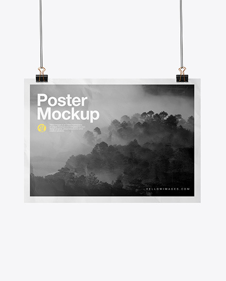 A3 Crampled Poster w/ Pins Mockup