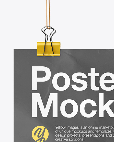 A3 Crampled Poster w/ Pins Mockup