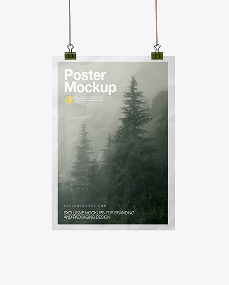 Crampled Poster A3 w/ Pins Mockup