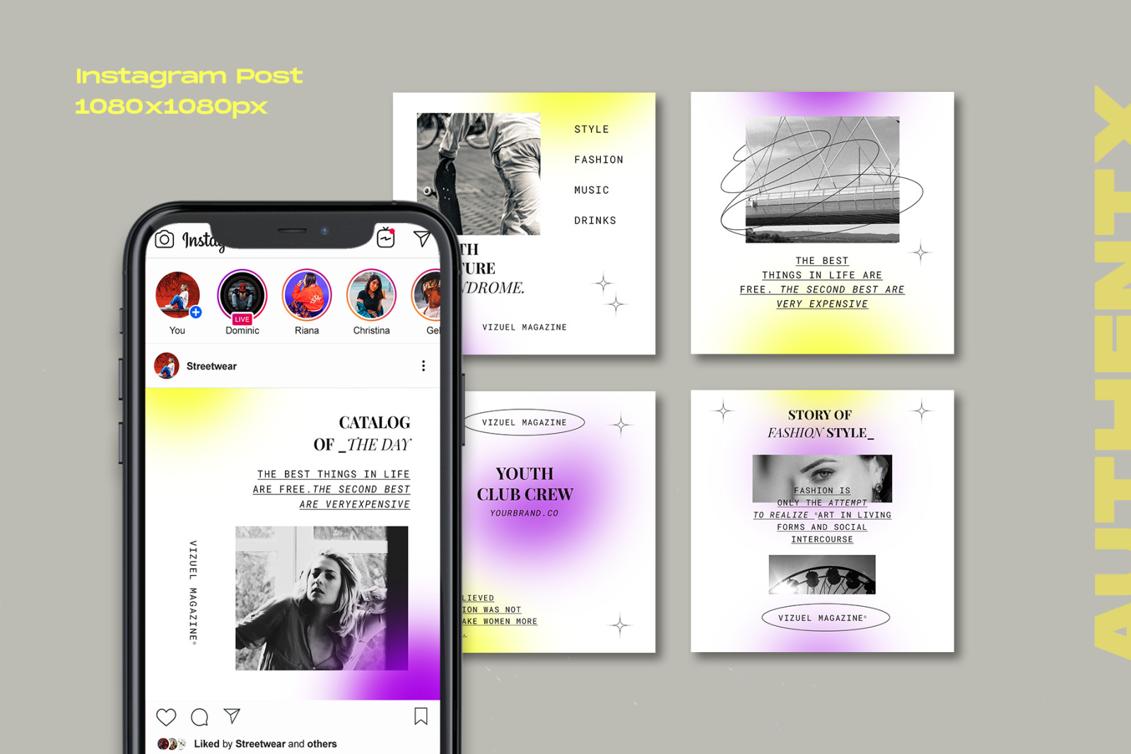 Authentx - Instagram Stories & Post Template Authentx - Instagram Stories & Post Template