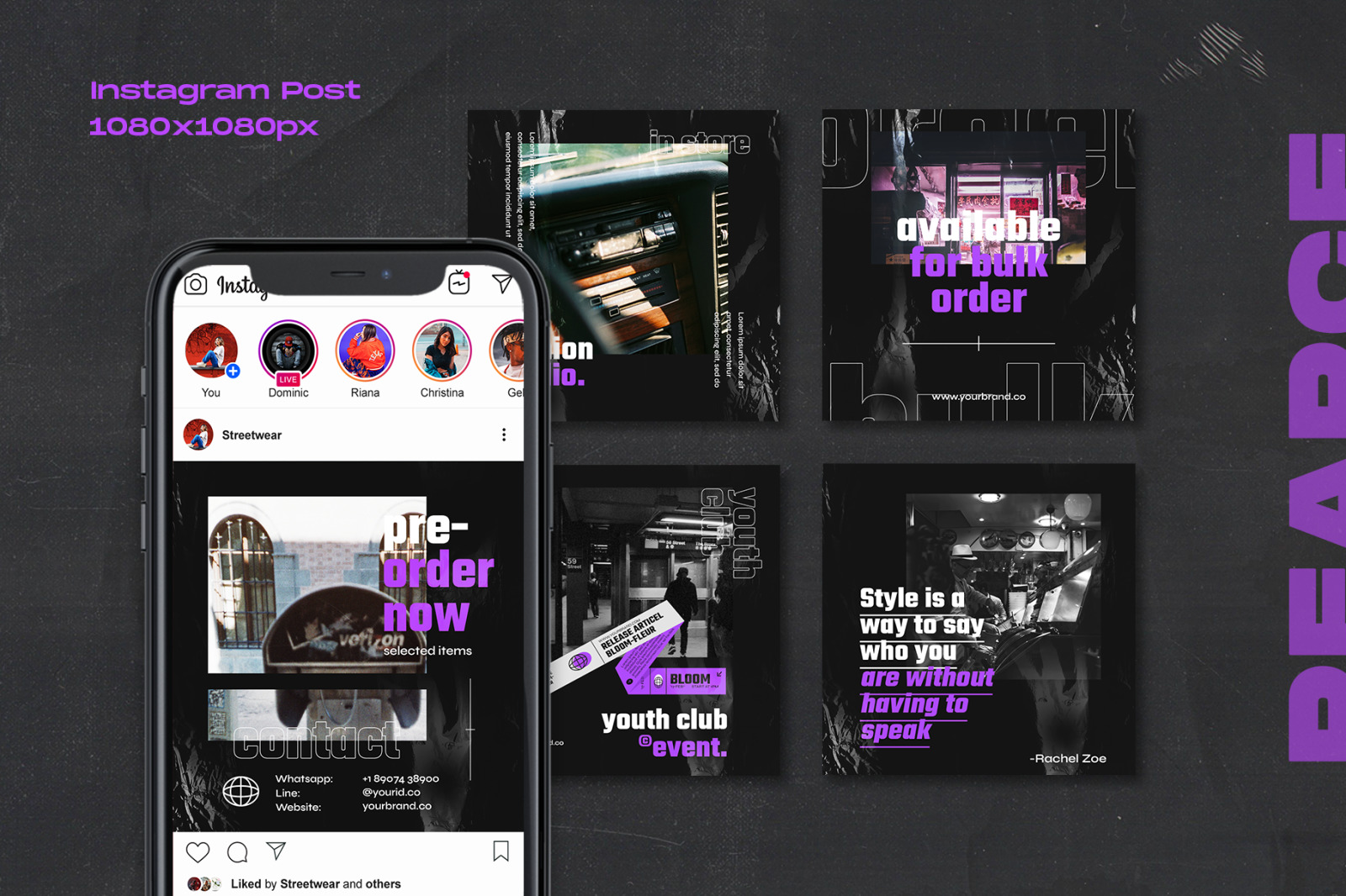 Pearce - Instagram Stories & Post Template Pearce - Instagram Stories & Post Template