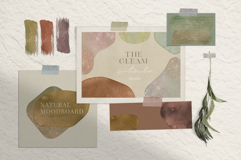 THE GLEAM WATERCOLOR SHAPES THE GLEAM WATERCOLOR SHAPES