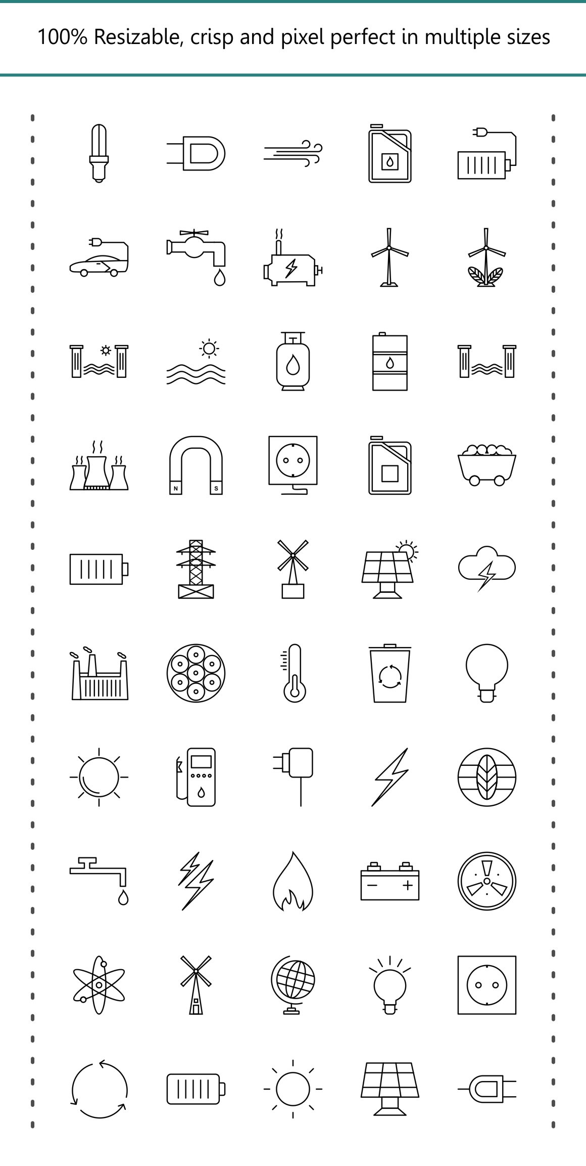 50 Energy Line Black Icons 50 Energy Line Black Icons