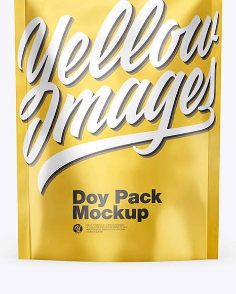 Glossy Metallic Stand-Up Pouch Mockup