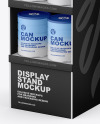 Display Stand W/ Matte Cans Mockup