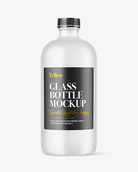 Frosted Glass Bottle Mockup