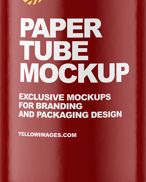 Glossy Paper Tube With Label Mockup